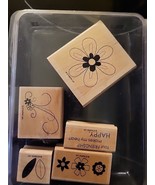 Stampin Up Rubber Stamp Set Of 5 Friendship Blooms - $9.90