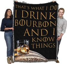 I Drink Bourbon And I Know Things Blanket - Gift Tapestry Throw Woven From - £61.10 GBP
