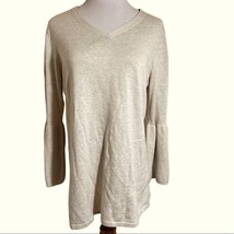 H by Halston  V-neck Bell Sleeve Sweater Tunic Sz Medium New - $18.81