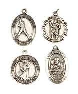 4 (4) Argent Sterling St.Christopher &amp; St.Joseph Médaillons/Pendentifs - €96,03 EUR