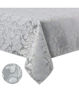 Tektrum 70&quot;X70&quot; Square Damask Tablecloth-Waterproof/Spill Proof -Grey - $33.22 CAD