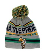 Native Pride Horse Cuffed Knit Winter Hat Pom Beanie (Light Gray) - $20.44 CAD