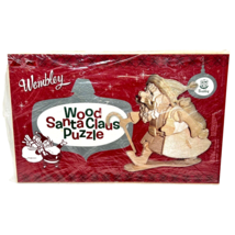 Vintage Wembley 3D Wood Santa Claus Puzzle Chrismtas Natural Sealed Complete - £12.44 GBP