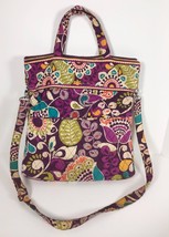 Vera Bradley Bag Plum Crazy Crossbody Tote Fold Over Quilted Floral Zip Pockets - £11.89 GBP
