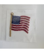 Patriotic American USA Flag Beaded Applique Craft Patch 2.25” x 2.75&quot; Long - $12.96 CAD