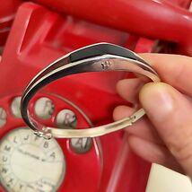 1970 Onyx Silver Bangle Bracelet Unisex Silver Jewelry OFFeR! - $10,767.57 MXN