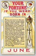 Birthday Your Fortune If You Were Born In June Agate Honeysuckle Postcard R27 - £7.12 GBP