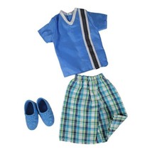 Barbie Ken Doll Stylin Looks Fashions Blue striped Shirt &amp; Shoes  - $14.54
