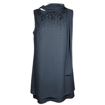 Black Beaded A Line Cocktail Dress Size 8 - £27.69 GBP