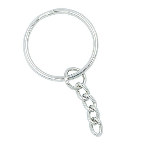 Bluemoona 100 Pcs - Keyring Keychain With 1" Chain Hitch For Purse Zipper Pulis