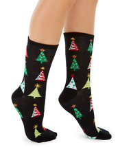 Womens Holiday Christmas Tree Crew Socks Black 1 Pair CHARTER CLUB - NWT - $3.59