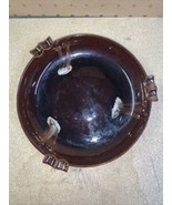 Handcrafted Studio Pottery 8&quot; Ashtray Bowl abstract glaze - $24.69