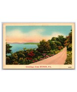 Generic Scenic Greetings Country Road Eynon Pennsylvania PA Linen Postca... - £3.06 GBP