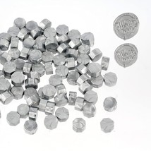 102 Pieces Octagon Wax Seal Beads, Premium Metallic Silver Sealing Wax B... - $12.99