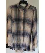 Womens Plus 3X Lucky Brand Multicolor Plaid Super Soft Flannel Shirt Top... - $25.80 CAD