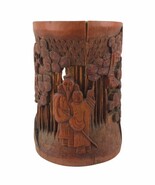 Antique Chinese Bamboo Carved Figural Brush Holder Scholar Calligraphy 5... - $318.02 CAD