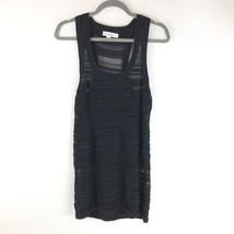 Calvin Klein Shift Dress Crochet Sheer Scoop Neck Cotton Blend Black M - £15.34 GBP