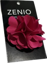 Men&#39;s Floral Lapel Pin Fuchsia Fabric Flower 100% Microfiber Brand Zenio - £10.16 GBP