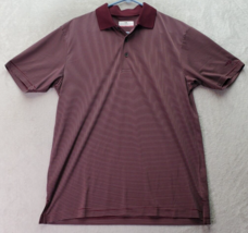 Grand Slam Polo Shirt Mens Medium Maroon Striped Golf Performance Short ... - £13.85 GBP