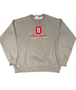 Vintage Ohio State Buckeyes Embroidered Spell Out Grey Sweatshirt Size M... - £14.51 GBP