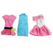 Vintage 1993 Fashion Gift Set 6 Complete Fashions 3 Short Dresses Pink 6... - £7.83 GBP