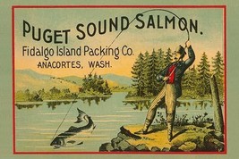 Puget Sound Salmon - On the Fly by Schmidt Litho Co. - Art Print - $21.99+