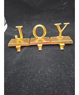 Set of 3 Shiny Silver Beveled JOY Christmas Stocking Holders Hangers Heavy  - €15,66 EUR