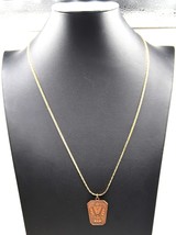 Vtg Gold Tone Palma Chain Necklace w/ Thunderbird Pendent 24 Inch - £23.20 GBP