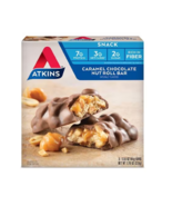 Atkins Advantage Snack Bars Caramel Chocolate Nut Roll1.55oz x 5 pack - £10.17 GBP