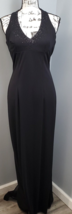 Dave &amp; Johnny Long Maxi Dress Womens Size 9X10 Black Cutout Back Beaded Back Zip - $32.44