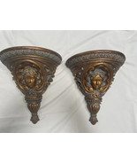 PAIR OF WOOD MATERIAL WALL SCONCES BELL SHAPED VERY DECORATIVE HEAVY - $13,351.45 MXN