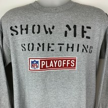 NFL Playoffs Vintage Y2Ks T Shirt Football 2001 Long Sleeve Gray Tee Large - $18.99