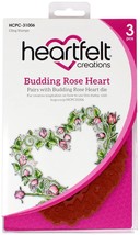 HEARTFELT CREATIONS Cling Rubber Stamp Set-Budding Rose Heart, Pink - £13.30 GBP