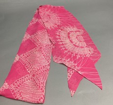 Geometric Design Pink Silk Scarf - 96x6” - $14.84