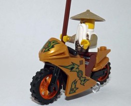 Sensei Wu Ninjago with Motorcycle Building Minifigure Bricks US - £7.16 GBP