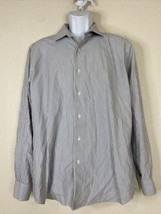 Apt 9 Men Size L Gray Striped Button Up Shirt Long Sleeve - £5.94 GBP