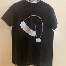 Girls T Shirt Size XL Chest 30” Black With Silver Glitter Santa Hat Chri... - $5.70