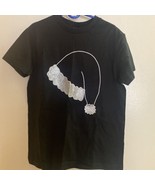 Girls T Shirt Size XL Chest 30” Black With Silver Glitter Santa Hat Chri... - £4.51 GBP
