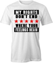 MY RIGHTS DON'T END  TShirt Tee Short-Sleeved Cotton POLITCAL CLOTHING S... - $15.14+