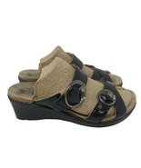 Mephisto Women&#39;s Patent Leather Slide Sandals Black Size 38, US 7.5 - €29,21 EUR