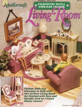 Plastic Canvas 11-1/2&quot; Fashion Doll Barbie Dream Home Living Room Set Patterns - £12.58 GBP