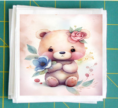 Kawaii Baby Bear Fabric Square Quilt Block Panel for Sewing Quilting Cra... - $3.60+