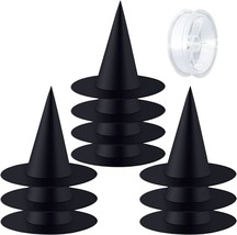 10 Pieces Halloween Costume Witch Hat with 100 Yards Hanging Rope for Halloween  - £18.78 GBP