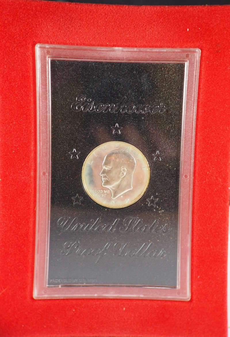 1972 S Eisenhower Dollar Ike 40% Silver Proof in Original Brown Box SKU ... - $19.95