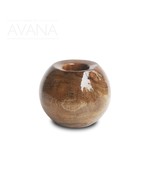 Hand Carved African Teak wood Circle of Light Candleholder D13cm x H14cm - $90.18 CAD