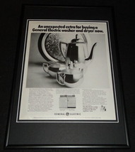 1972 General Electric Washer &amp; Dryer Framed 12x18 ORIGINAL Advertisement - $49.49