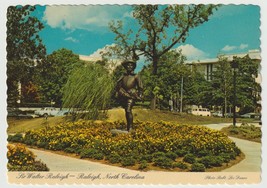 Sir Walter Raleigh Statue Raleigh North Carolina Vintage Postcard Unposted - $4.90