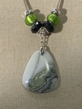 Green Jasper Pendant &amp; Bead Set W/Choice of 16&quot; 18&quot; or 24&quot; Dione Necklace (NA280 - £14.32 GBP+