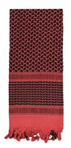 Red/Black Shemagh Heavyweight Tactical Desert Keffiyeh Scarf 100% Cotton... - $19.28