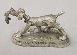 Vintage 1975 Hallmark Little Gallery Philip Kraczkowski Pewter Figurine Dog Shoe - $16.79